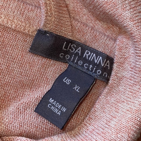 Lisa Rinna Collection Light Pink Cold Shoulder Top - Picture 4 of 5